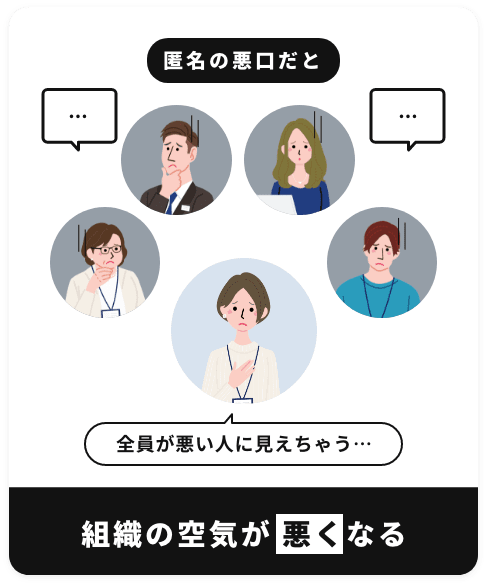 匿名の悪口だと組織の空気が悪くなる